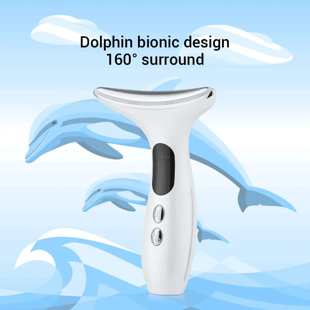7in1 RF&amp;EMS Face Massager Lifting Beauty LED Face Skin  3 Colors LED Facial Neck Massager Photon Therapy Heating Wrinkle Removal
