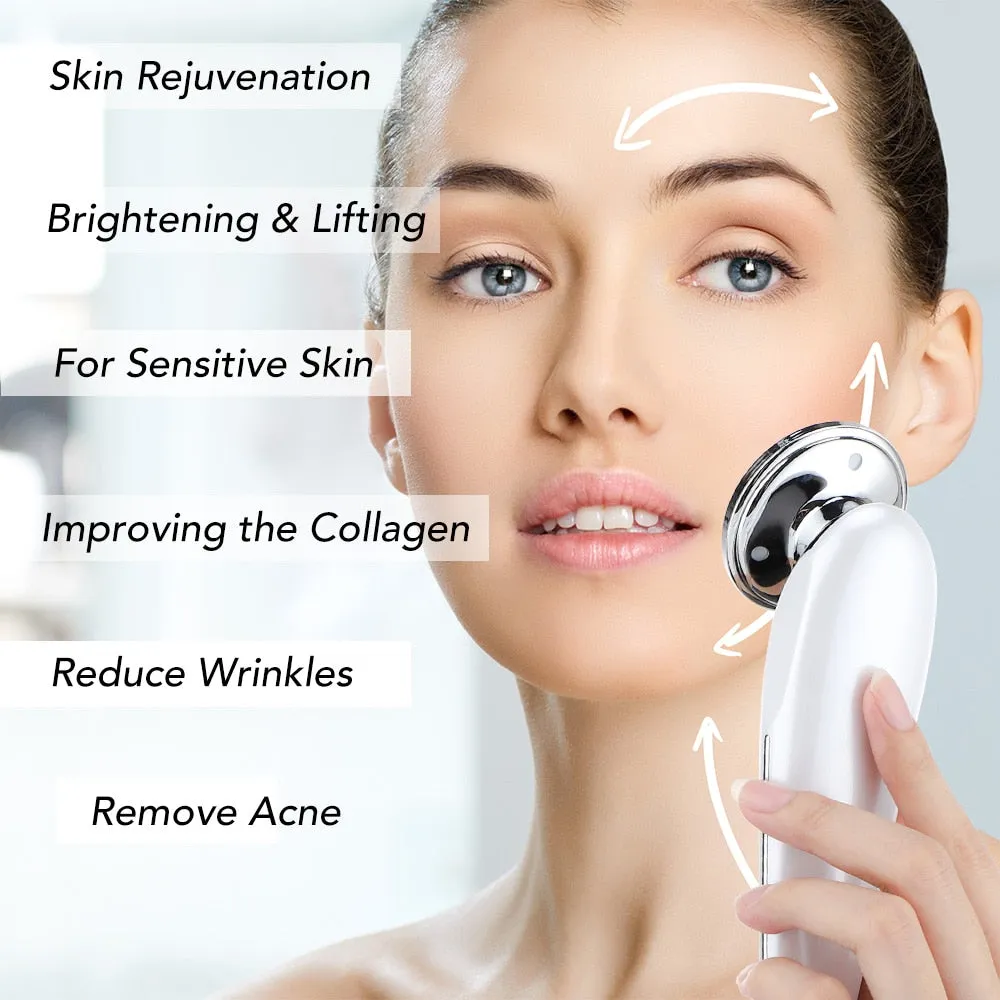 7in1 RF&amp;EMS Face Massager Lifting Beauty LED Face Skin  3 Colors LED Facial Neck Massager Photon Therapy Heating Wrinkle Removal
