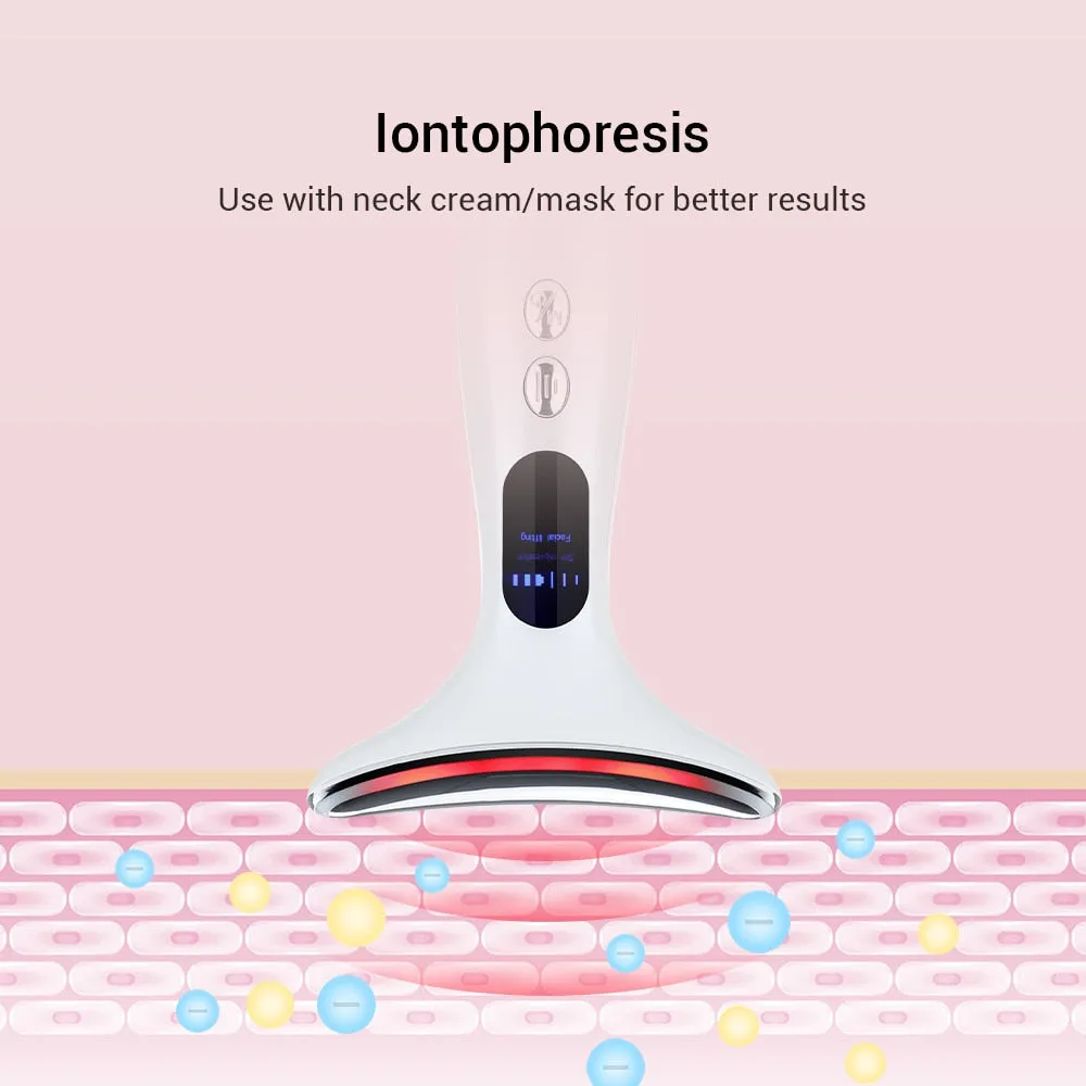 7in1 RF&amp;EMS Face Massager Lifting Beauty LED Face Skin  3 Colors LED Facial Neck Massager Photon Therapy Heating Wrinkle Removal