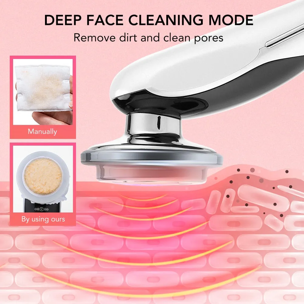 7in1 RF&amp;EMS Face Massager Lifting Beauty LED Face Skin  3 Colors LED Facial Neck Massager Photon Therapy Heating Wrinkle Removal