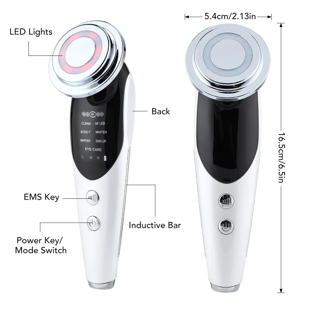 7in1 RF&amp;EMS Face Massager Lifting Beauty LED Face Skin  3 Colors LED Facial Neck Massager Photon Therapy Heating Wrinkle Removal