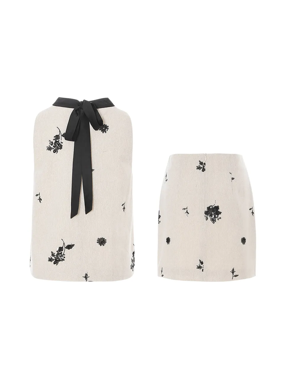 Back ribbon Sequin Set