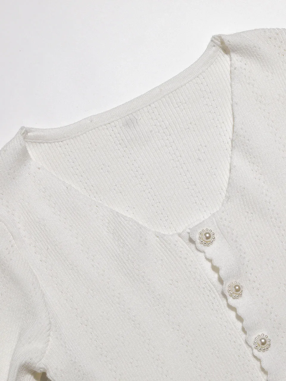 Bianco Pearl Knit Cardigan
