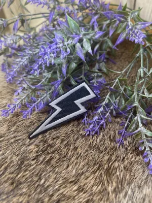 Black & White Lightening Bolt Patch