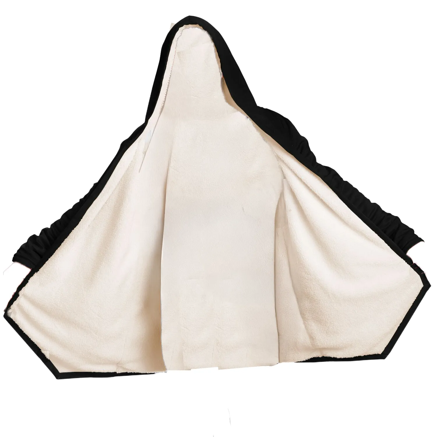 Blue Lighting Hooded Cloak with Pockets - Black or White Fleece