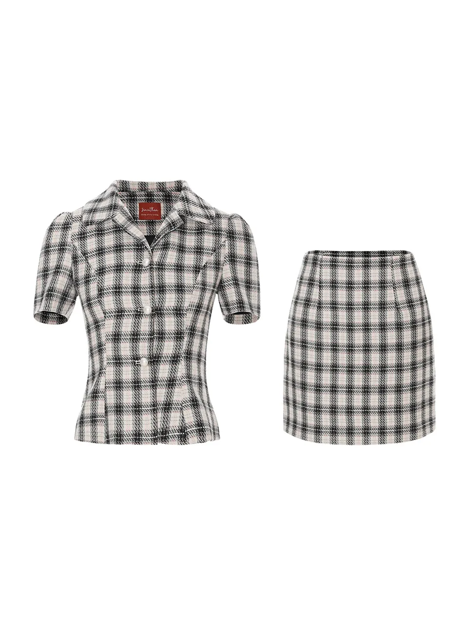 Joy Checkered Tweed Set