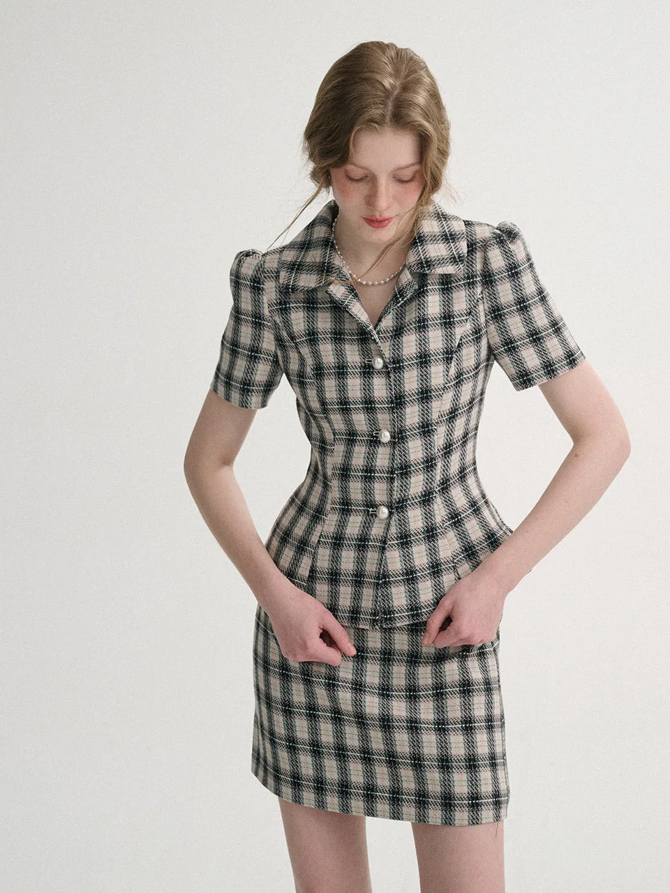 Joy Checkered Tweed Set