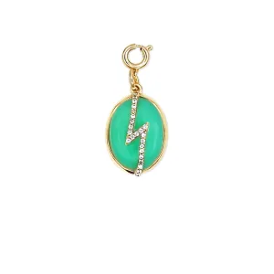 Lightening Bolt Chrysoprase Charm