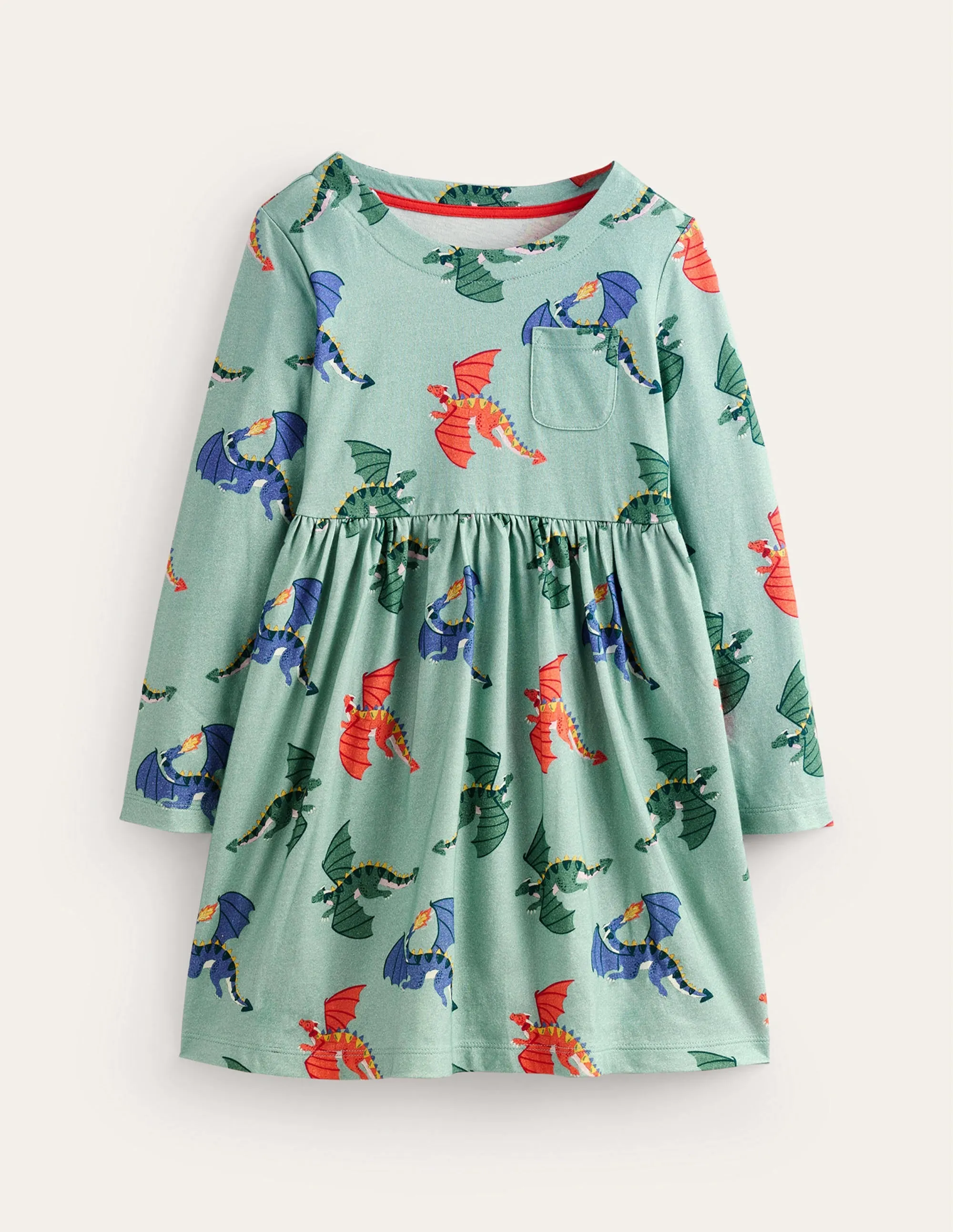 Long Sleeve Fun Jersey Dress-Georgian Blue Dragons