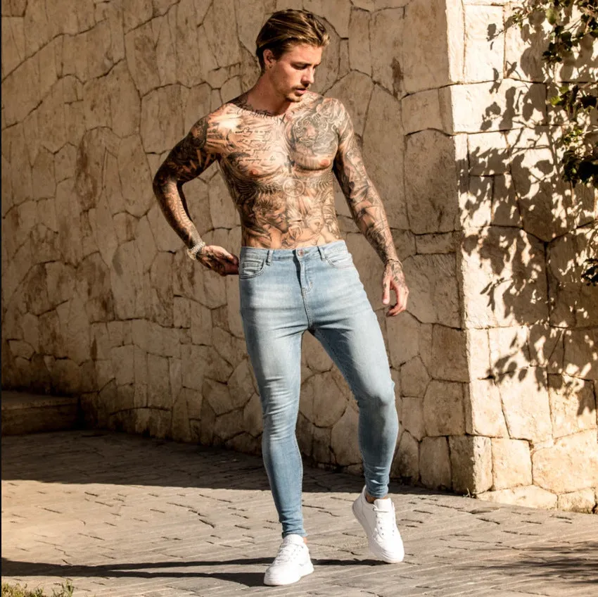Men's Jeans Without Holes Men's Trousers And Feet Pants