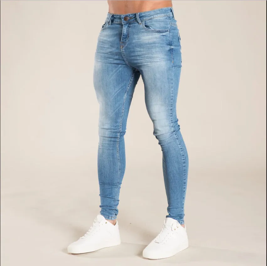 Men's Jeans Without Holes Men's Trousers And Feet Pants