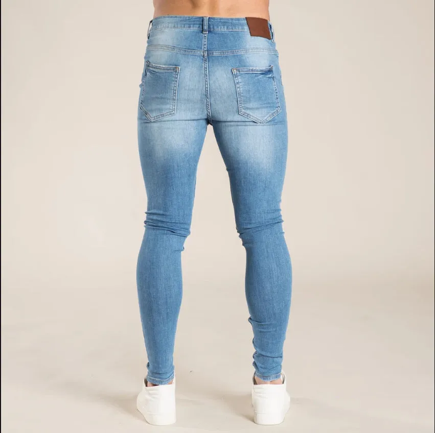 Men's Jeans Without Holes Men's Trousers And Feet Pants