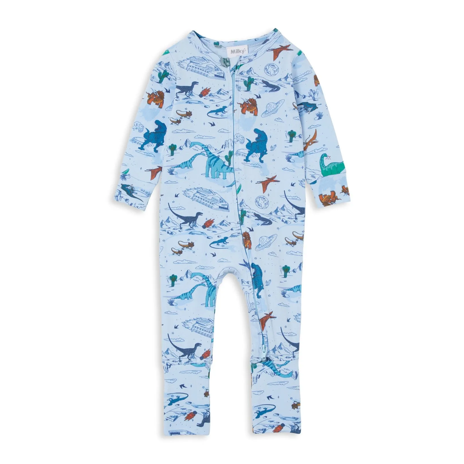 Milky Zip Romper - Space Dino