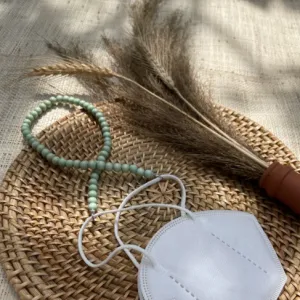 Mint Wooden Beads Mask Holder