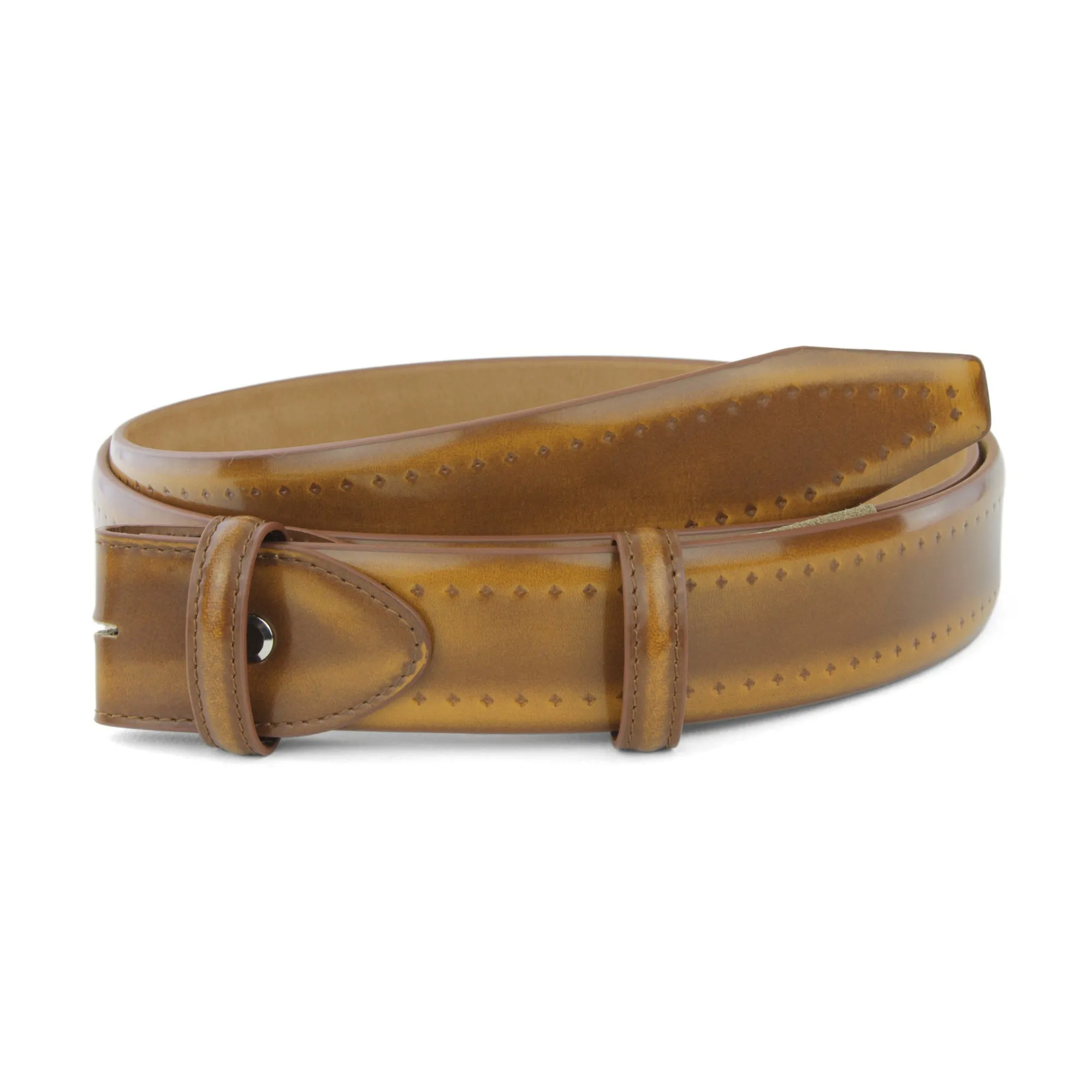 Pacino Hand Burnished Cordovan Effect Belt Strap