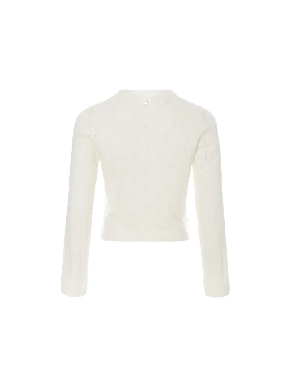 Pointelle Ribbon Knit Cardigan