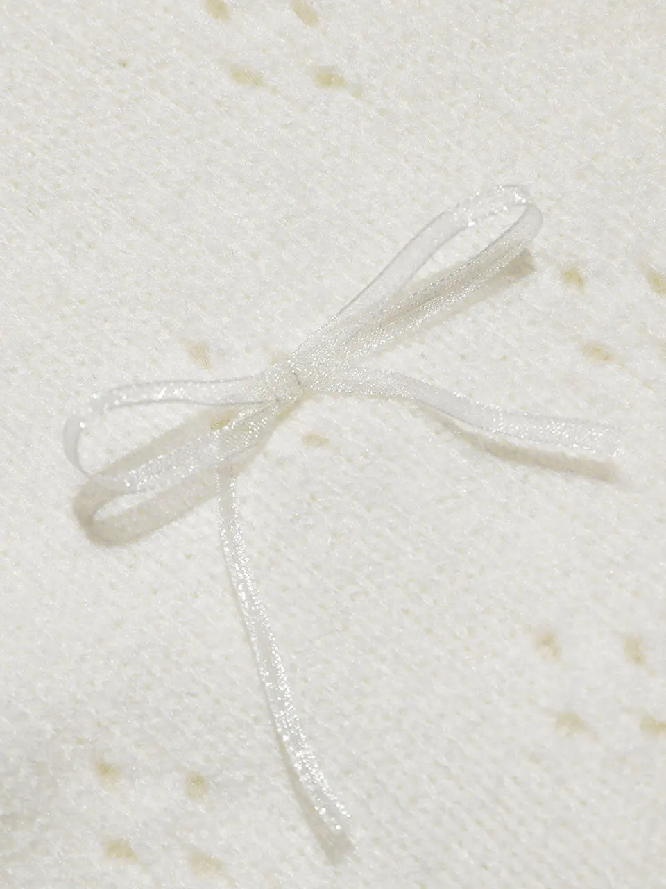 Pointelle Ribbon Knit Cardigan