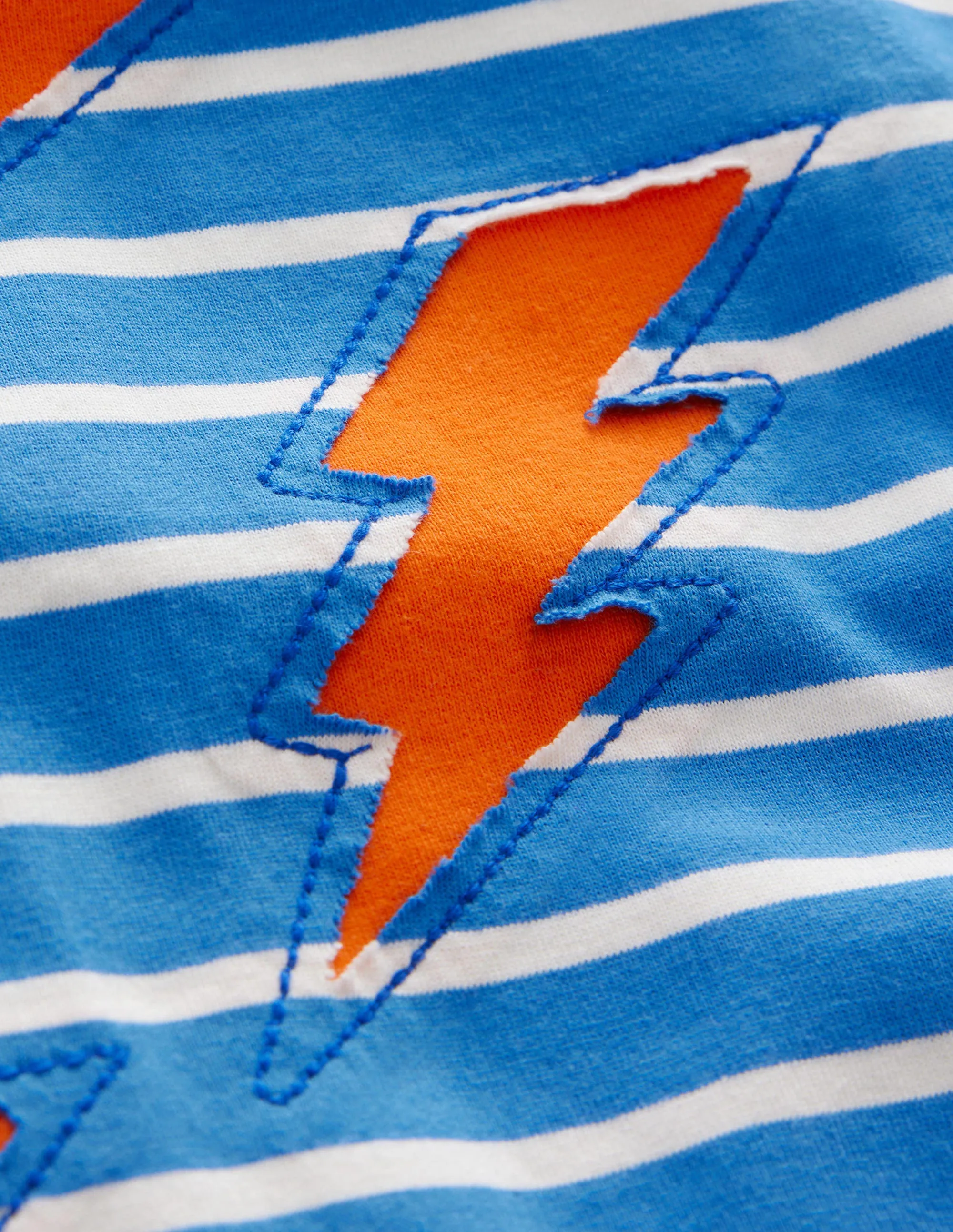 Reverse Appliqué T-shirt-Cabana Blue/Ivory Lightening