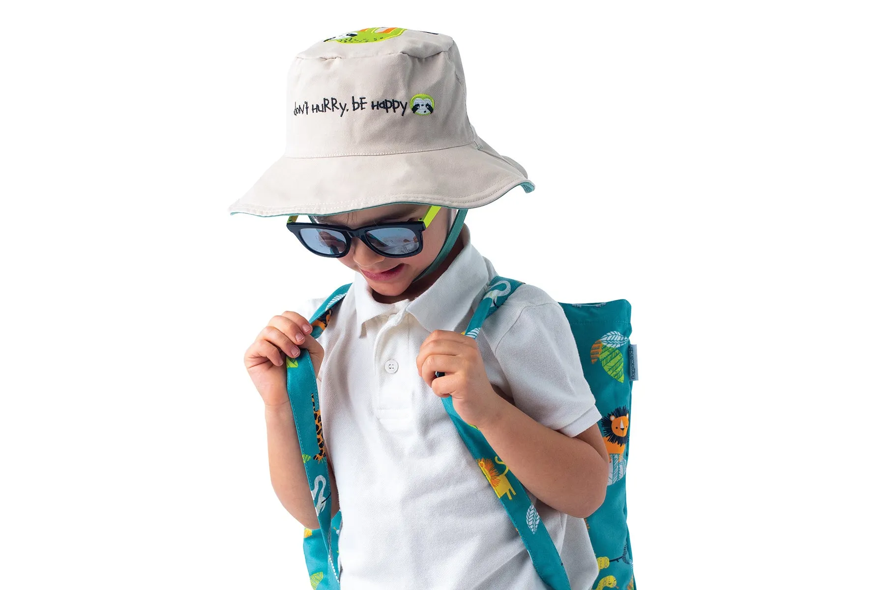 Reversible Baby & Kids Sun Hat - Lion & Sloth