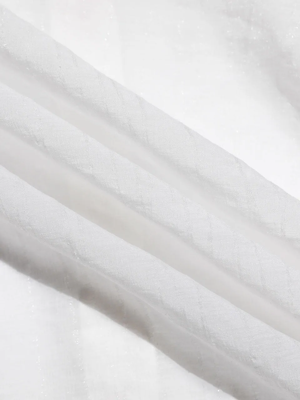 Ribbon Tie Sheer Blouse White