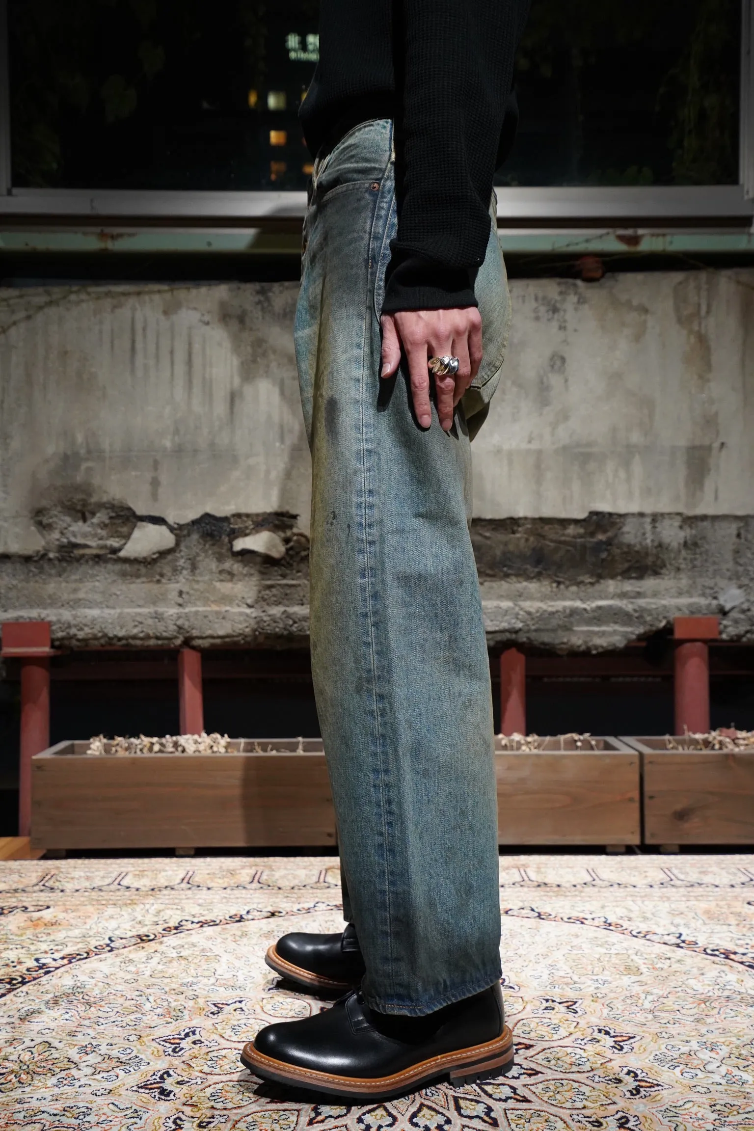 SUGARHILL OILED FADE DENIM PANTS