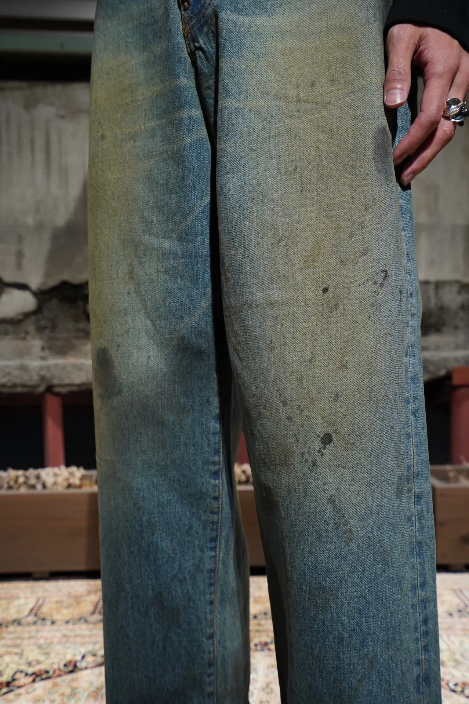 SUGARHILL OILED FADE DENIM PANTS
