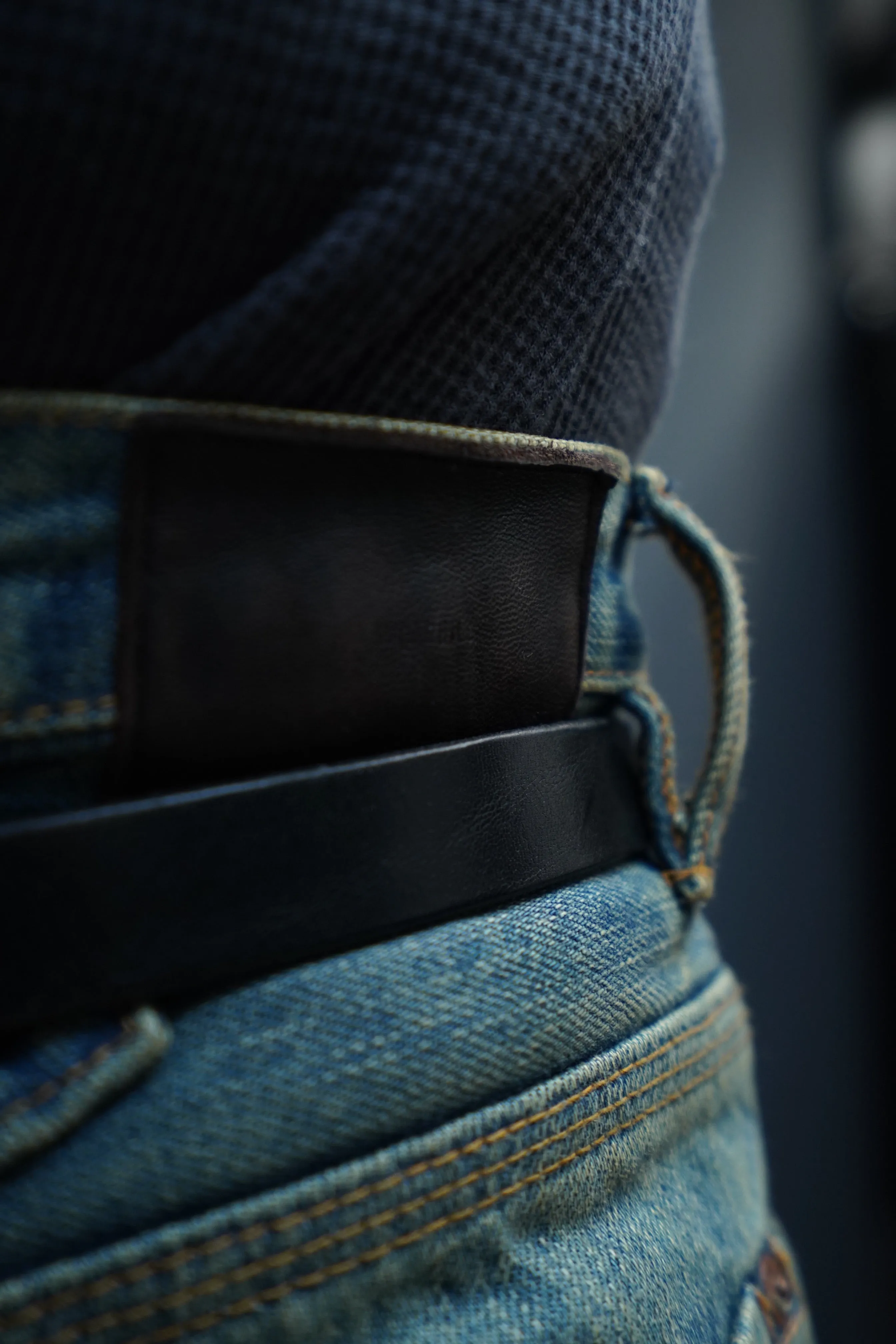 SUGARHILL OILED FADE DOUBLE KNEE DENIM PANTS