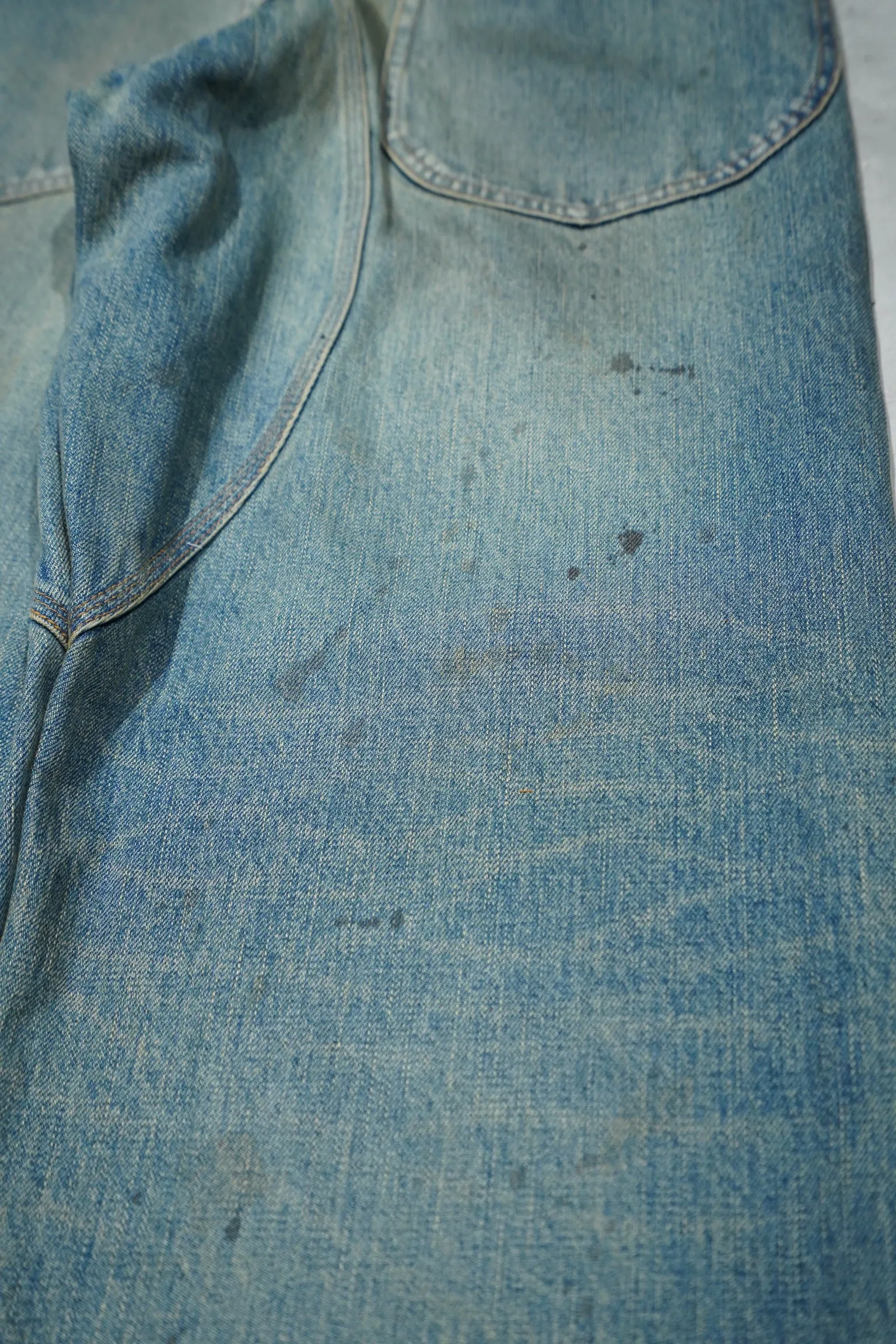 SUGARHILL OILED FADE DOUBLE KNEE DENIM PANTS