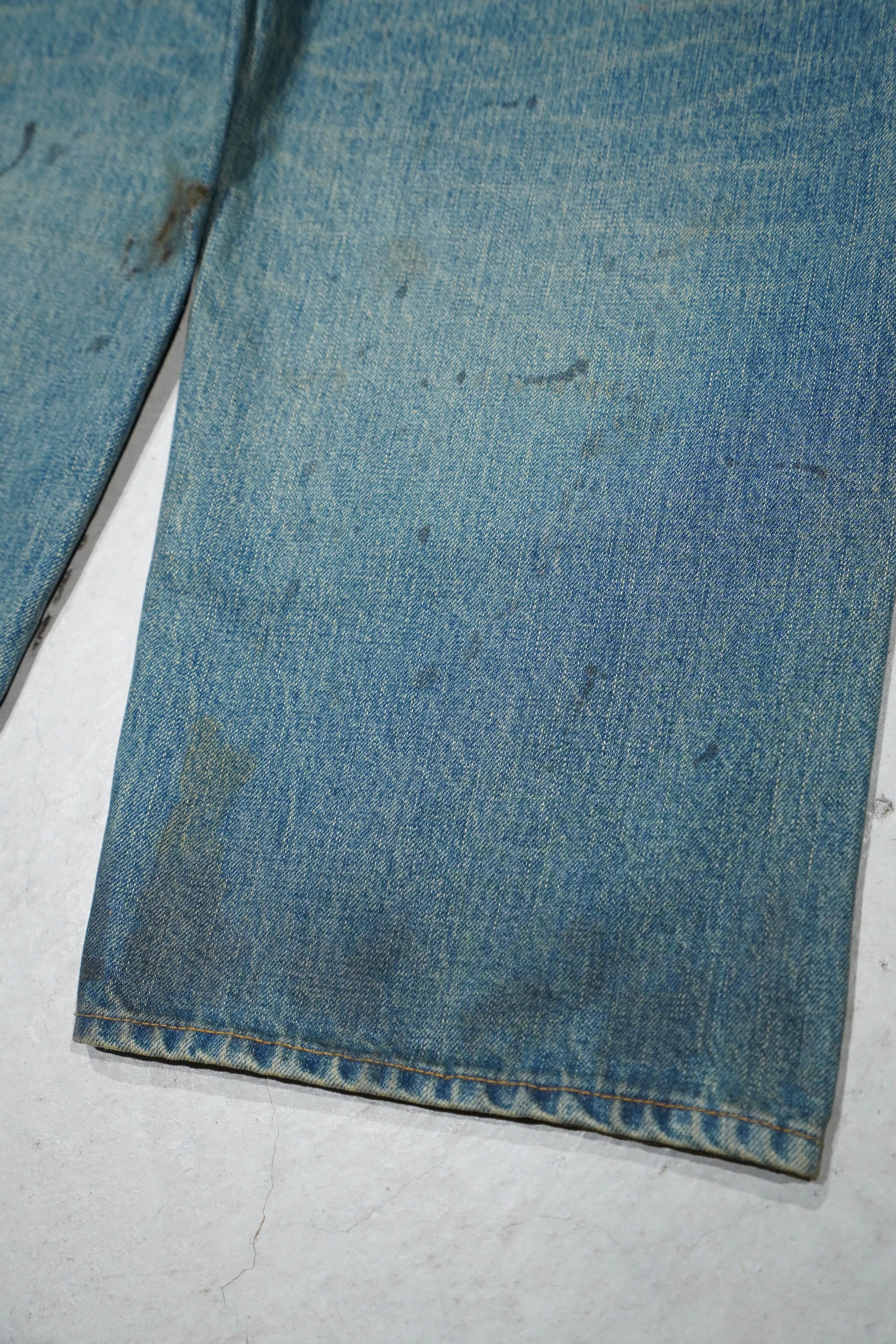 SUGARHILL OILED FADE DOUBLE KNEE DENIM PANTS