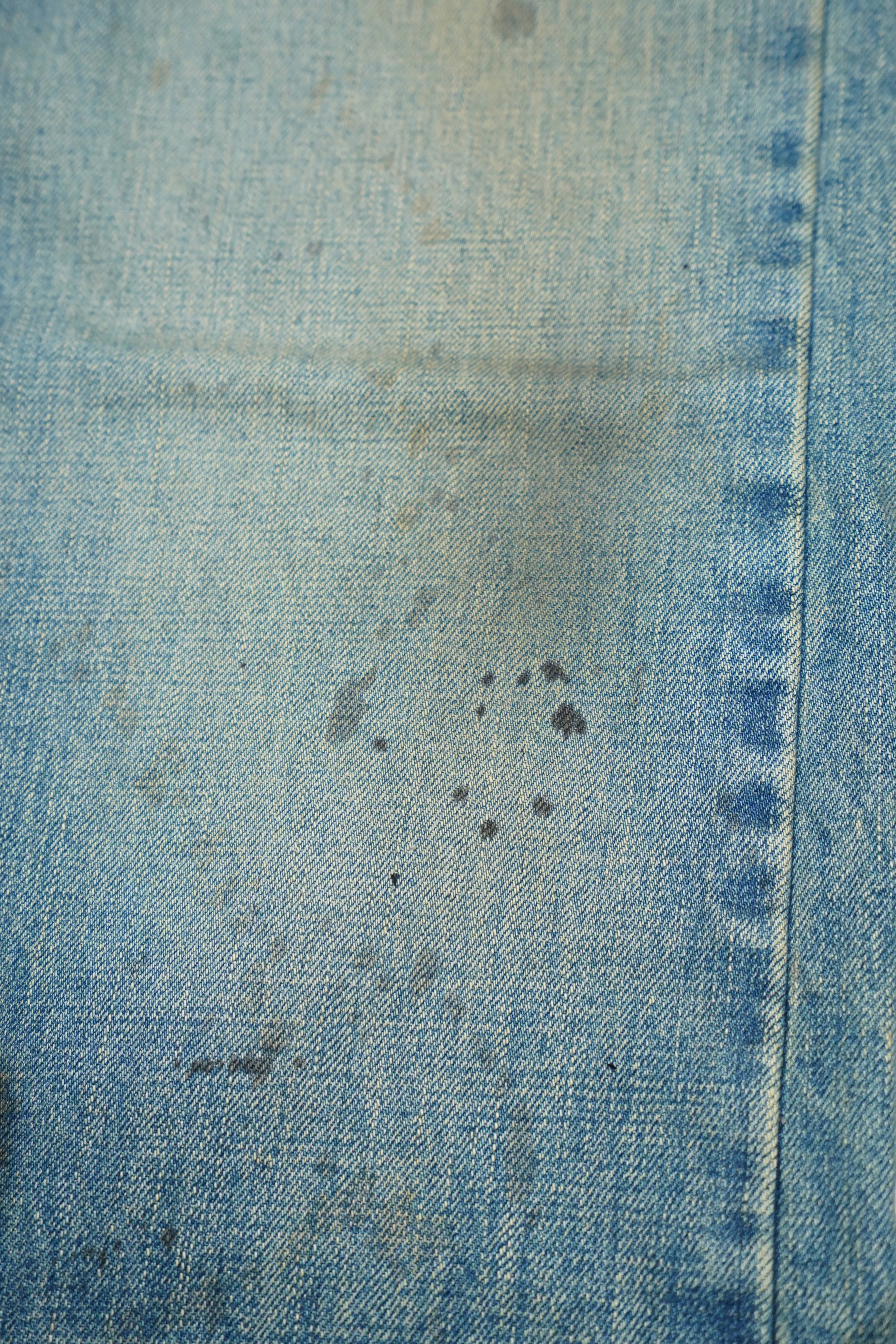 SUGARHILL OILED FADE DOUBLE KNEE DENIM PANTS