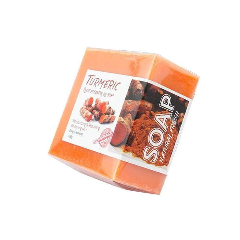 Turmeric Essential Oil Handmade Soap Face Wash Removal Acne Treatment Oil Control Moisturizing Whitening Soap Face Care