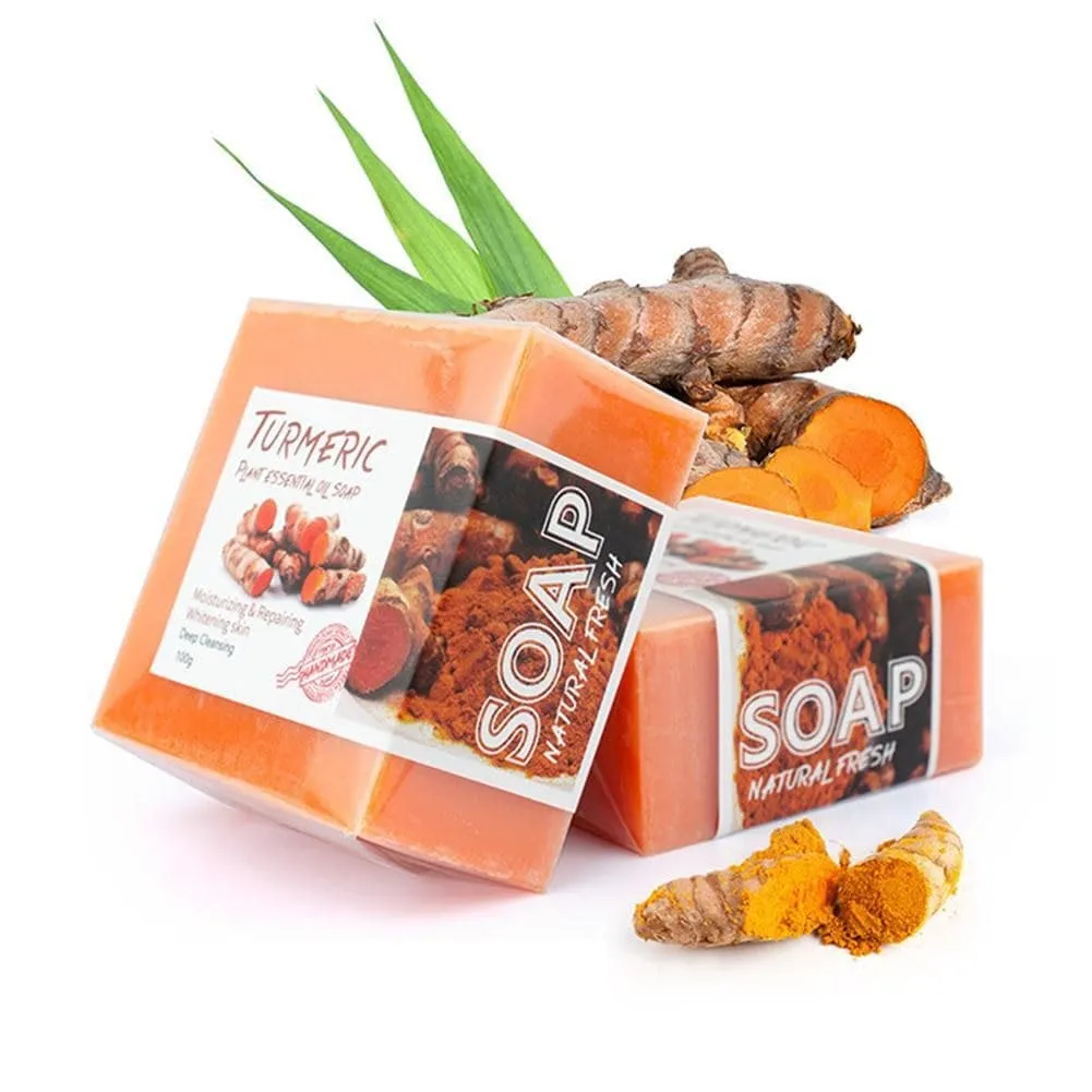 Turmeric Essential Oil Handmade Soap Face Wash Removal Acne Treatment Oil Control Moisturizing Whitening Soap Face Care